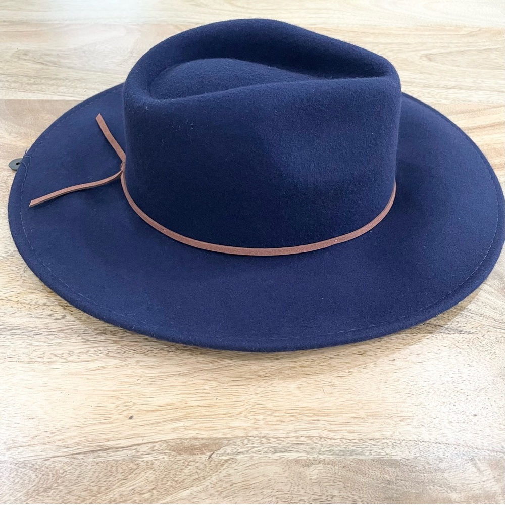 NWT navy blue with brown trim, cowboy / chupalla hat 100% wool - Picture 8 of 10